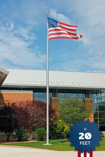 20' X 4" Base, This is a One Piece Flagpole (Price Includes Installation)